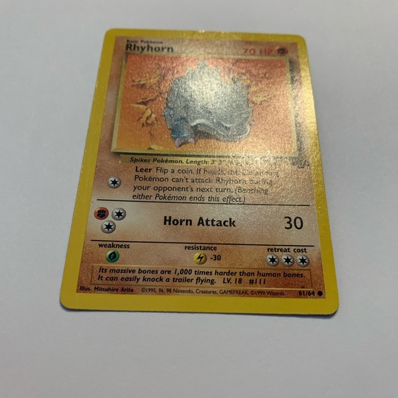 Y2K Rhyhorn Pokémon card 🔴 - Picture 2 of 7